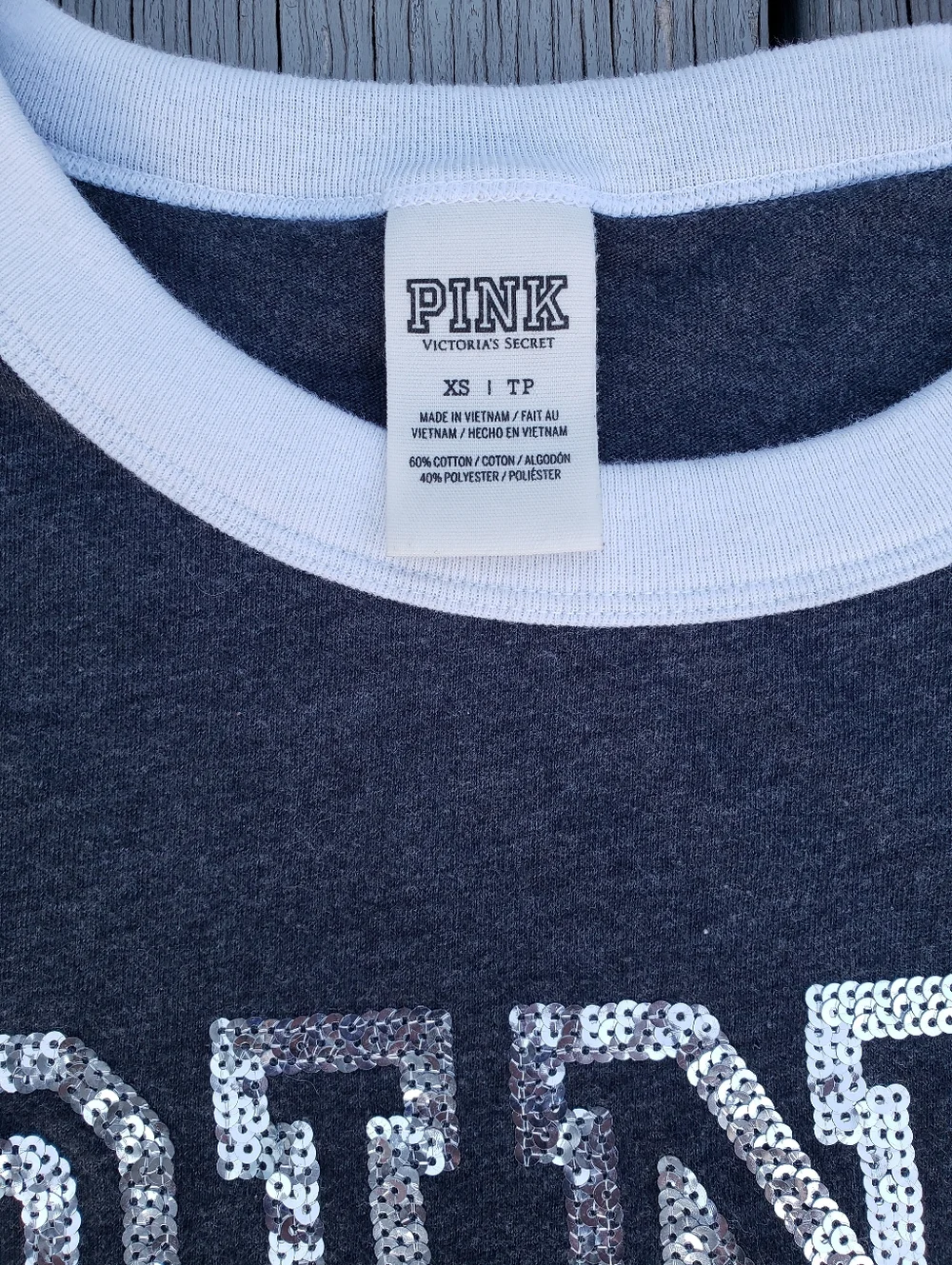 Victoria's Secret PINK Bling Short-Sleeve Ringer Tee Size X- Small